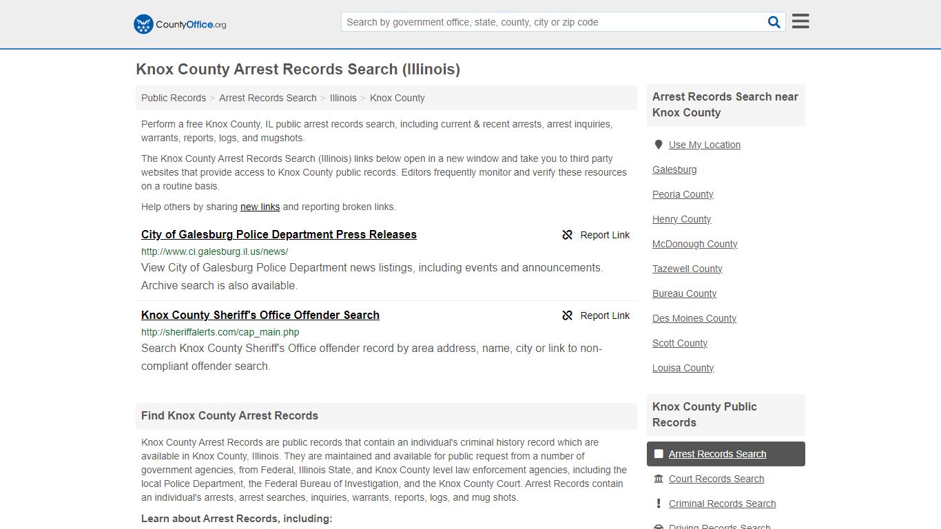 Arrest Records Search - Knox County, IL (Arrests & Mugshots)
